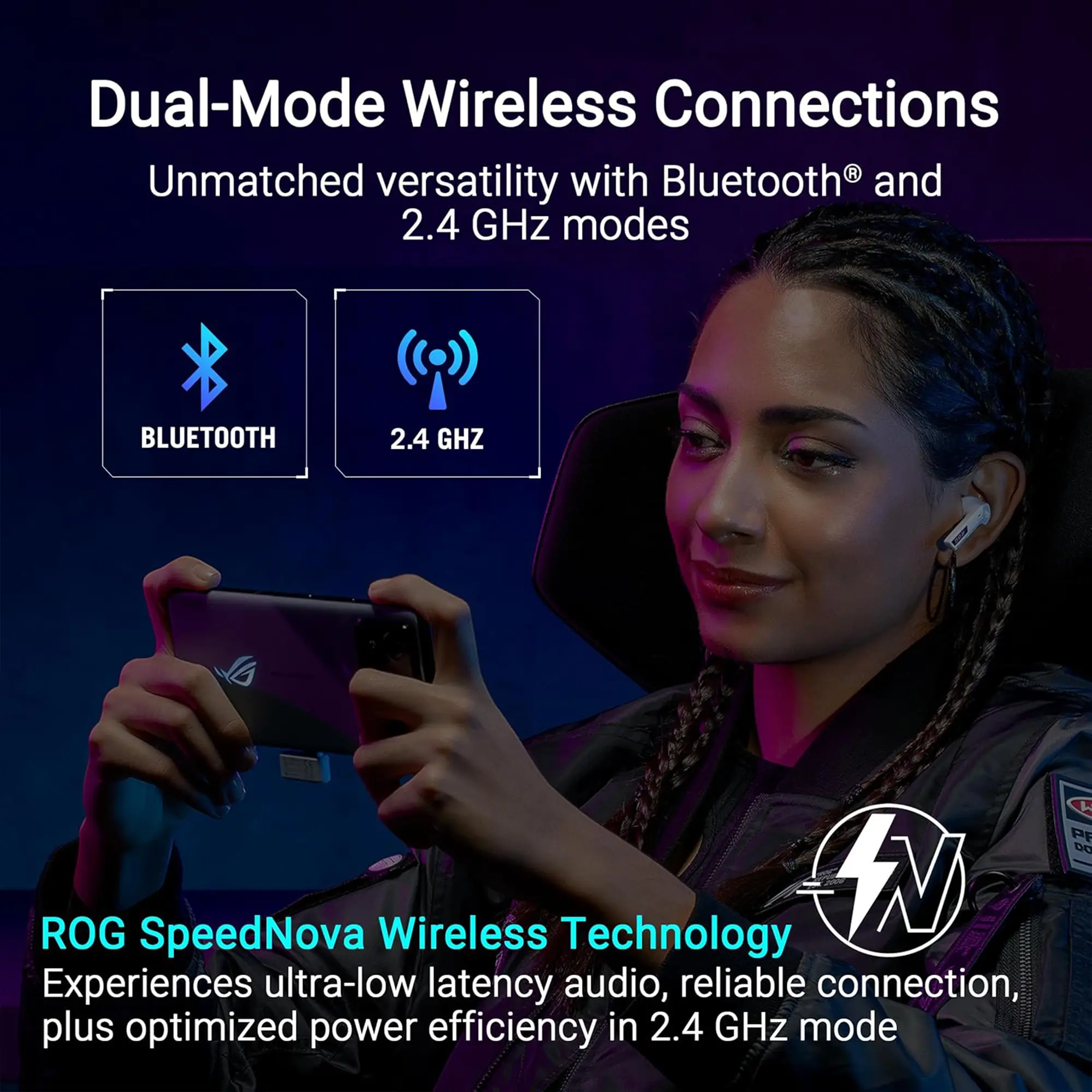 Asus Rog Centra Wireless Gaming Earbuds VR Compatible - Image 3