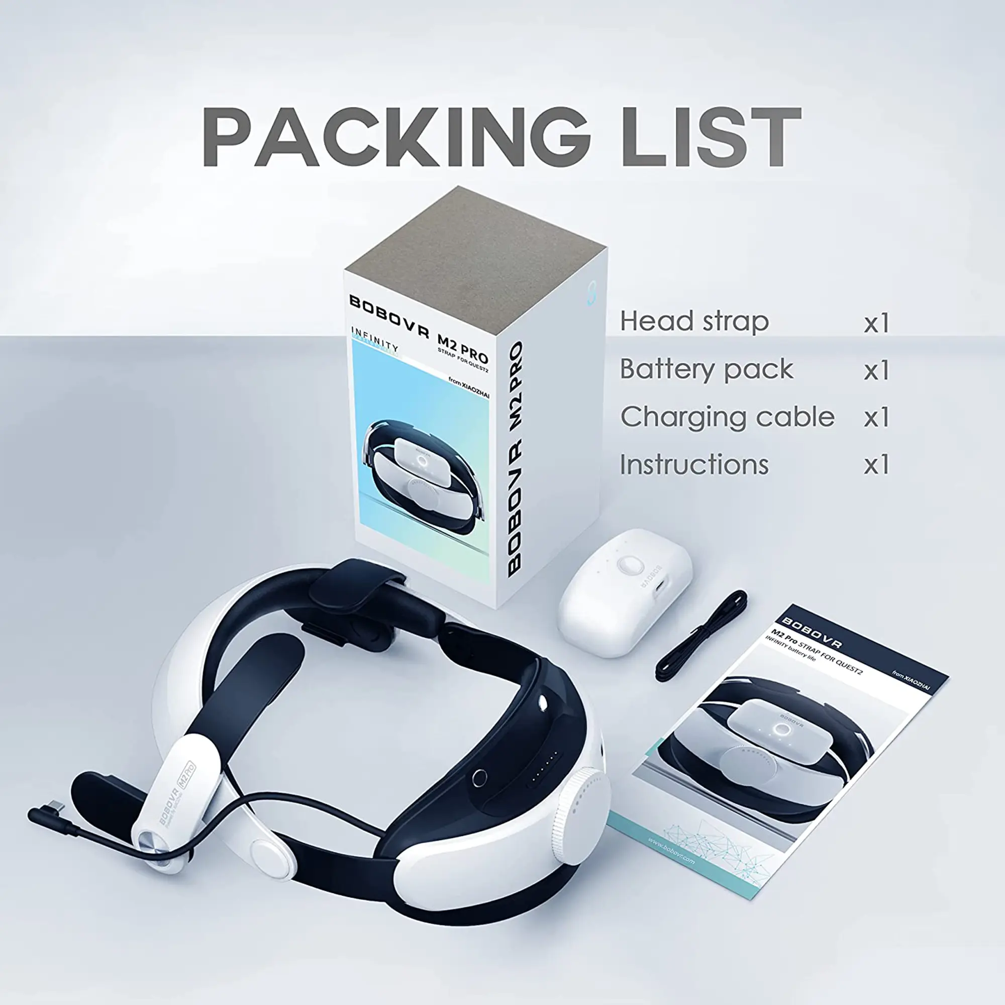 BOBOVR M2 Pro Battery Pack Head Strap for Oculus Quest 2 - Image 4