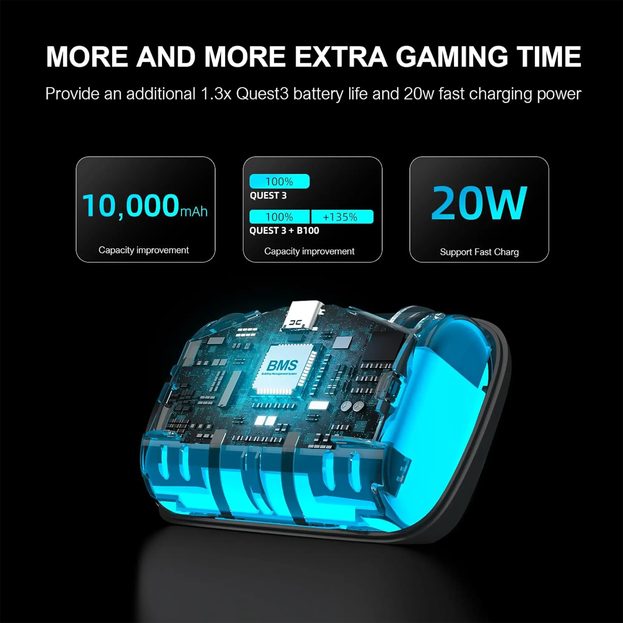 BOBOVR S3 Pro Battery Head Strap Fan Accessory - Image 3