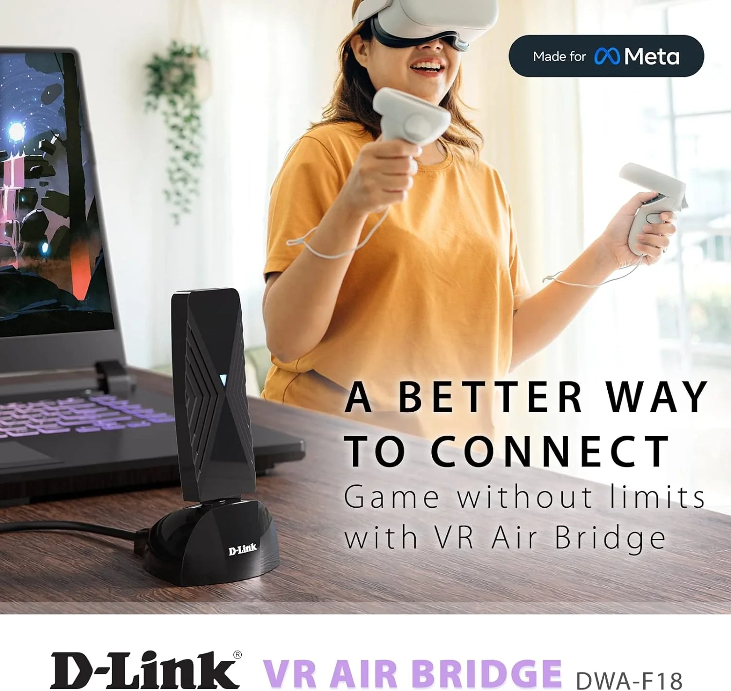 D-Link VR Air Bridge for Meta Quest 3 - Wi-Fi 6 PCVR - Image 3