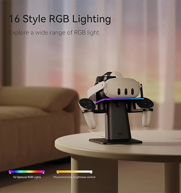 KIWI Design Charging RGB Dock Compatible with Meta Quest 3 - Image 5