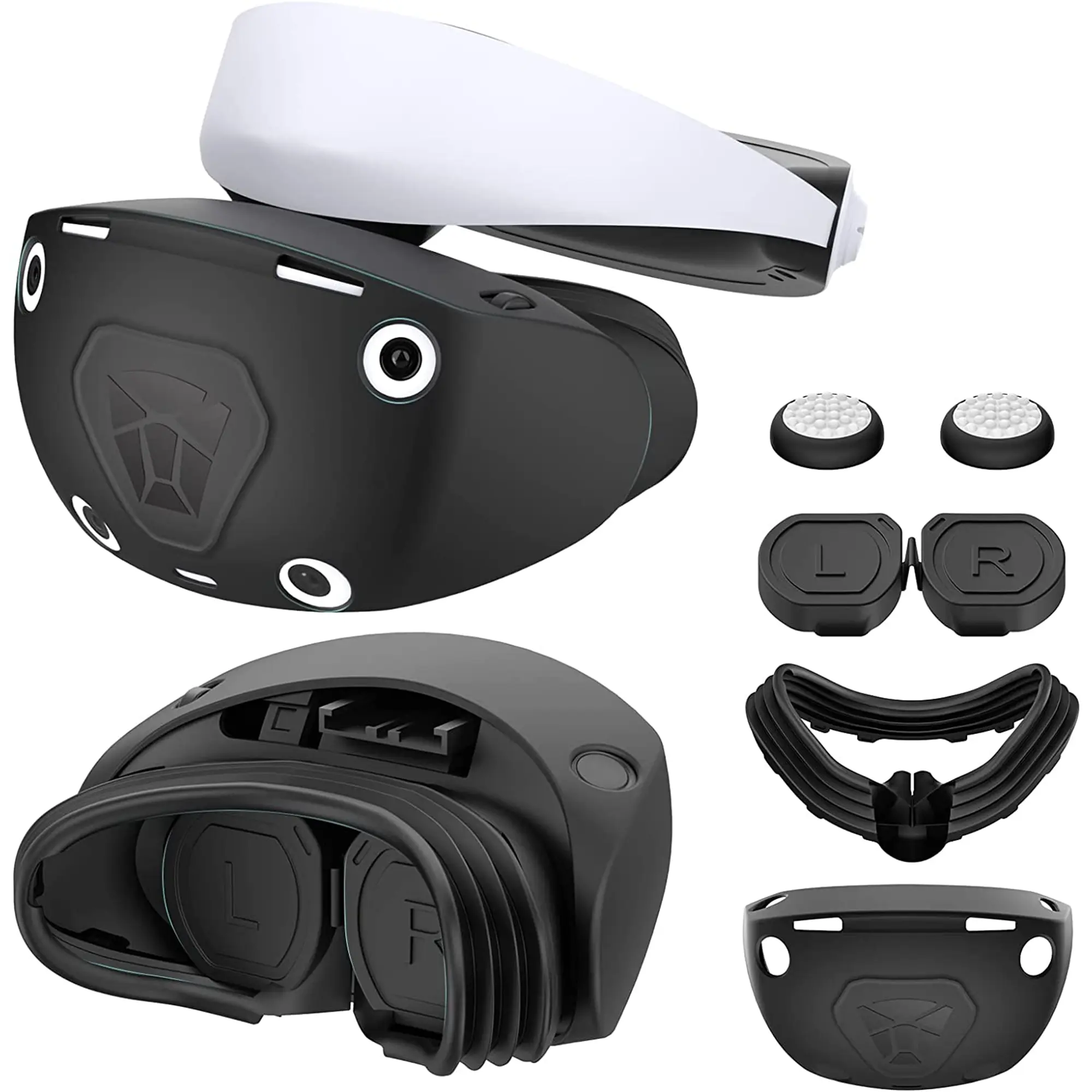 PSVR2 Headset Cover with Stick Grips and Lens Shield